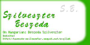 szilveszter beszeda business card